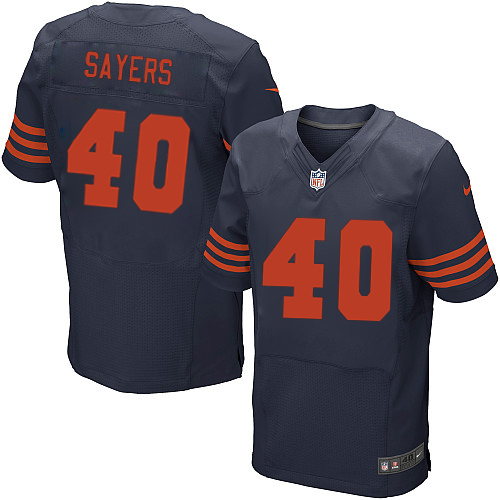 Men's Elite Gale Sayers Nike Jersey Navy Blue Alternate - #40 1940s Throwback NFL Chicago Bears